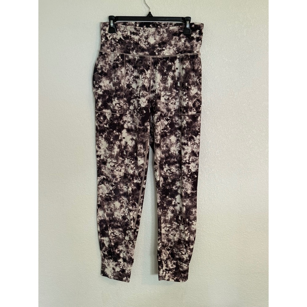 Athleta Salutation Printed Jogger Black Brown White Tie Dye Yoga Pants M